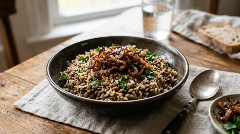 Mujadara (Lentils and Rice)