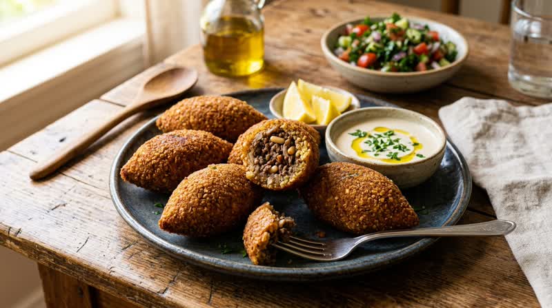 Kibbeh (Fried Bulgur Meat Balls)