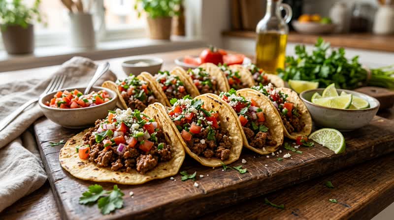 Beef Tacos with Pico de Gallo