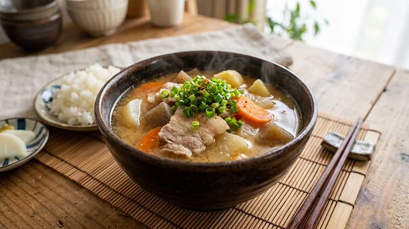 Tonjiru (Japanese Pork and Vegetable Miso Soup)